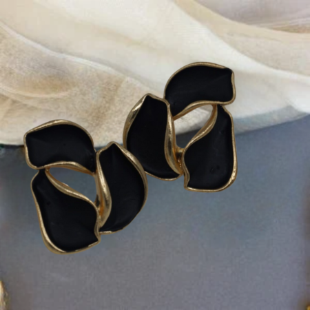 Elegant High-Grade Metal Petal Stud Earrings