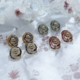 Enamel Rose Stud Earrings