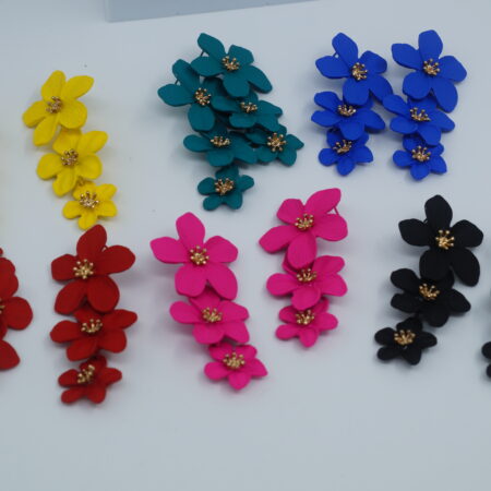 Vibrant Multi-Floral Dangle Earrings