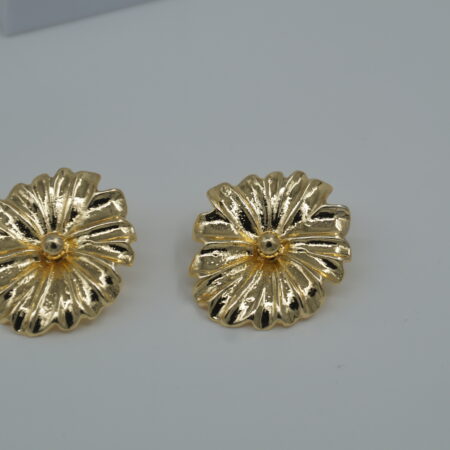 Silver & Golden Floral Statement Earrings