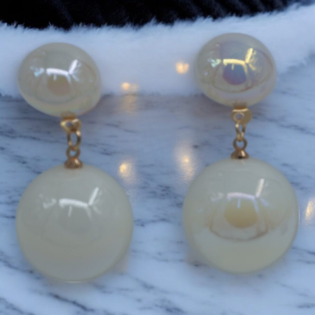 Glossy Dome Drop Earring