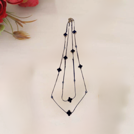 Minimalist Black Clover Multi-Layer Necklace