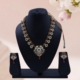 Elegant Floral Pearl and Stone Necklace with Matching Earrings
