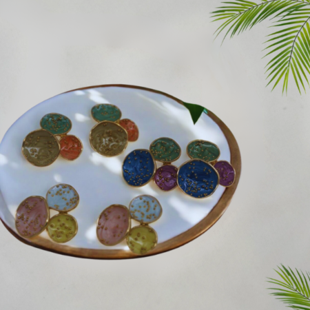 Sophisticated Multi-Circle Earrings with Golden Accents