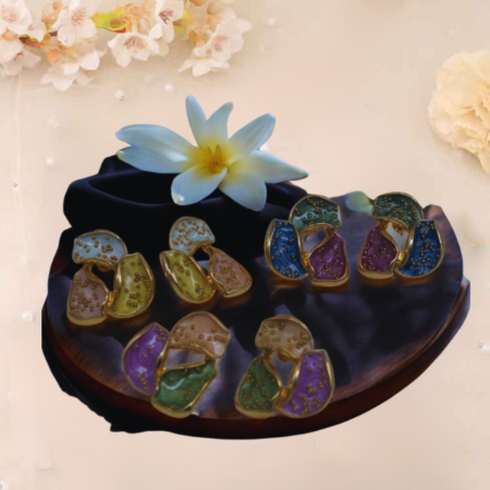 Enamel Stud Earrings