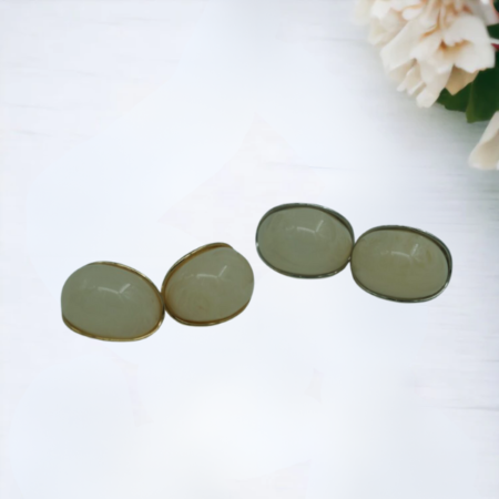 Oval Enamel Stud Earrings