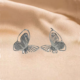 Elegant Silver Butterfly Earrings with Crystal Accents