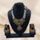 Majestic Pearl-Stranded Brass Necklace with Matching Chandbali Earrings